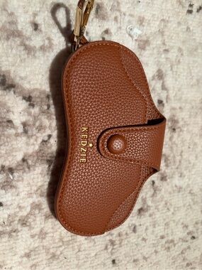 Kedzie Brown Pebbled Leather Keychain Case